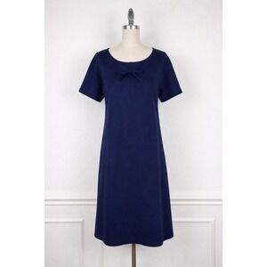 Boden Short Sleeve A-Line Shift Dress Knee-Length Navy Blue Women's Size 6